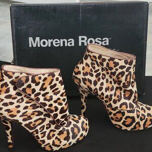 Morena Rosa Leopard Faux Fur Ankle Boots – Brazilian Designer